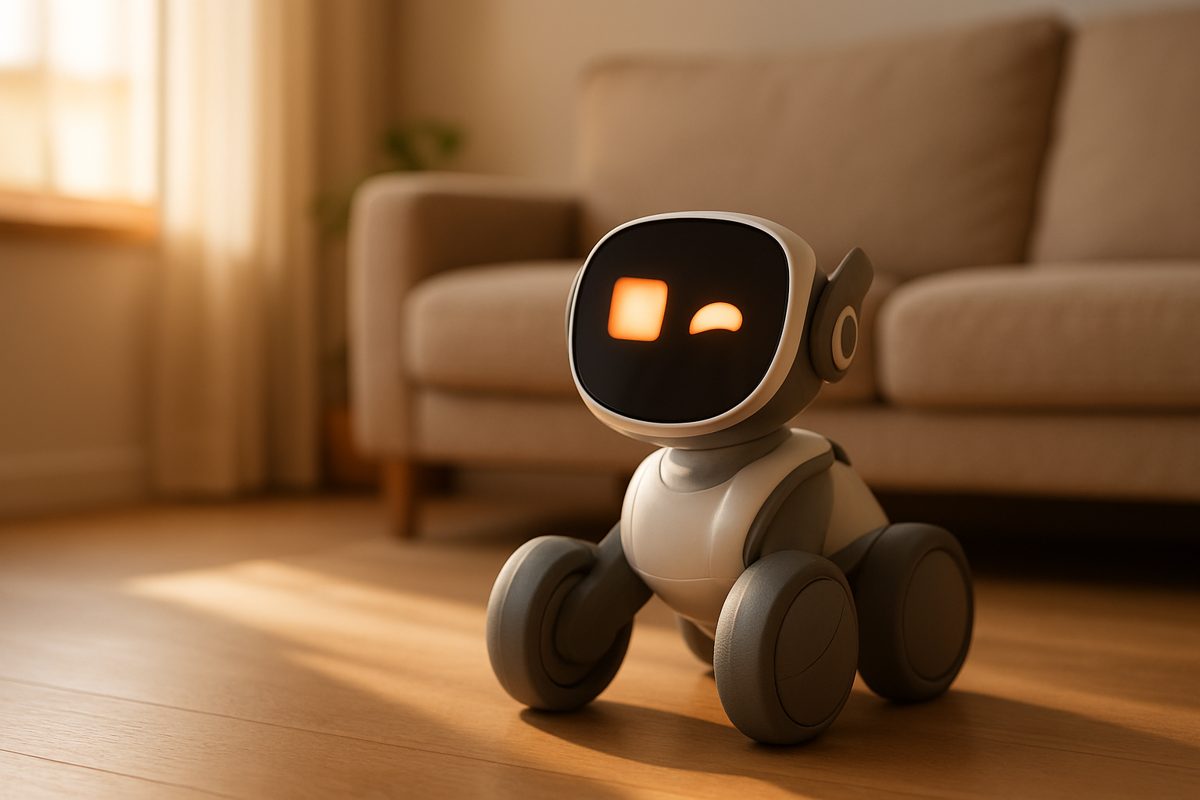 留守の部屋で待つロボット