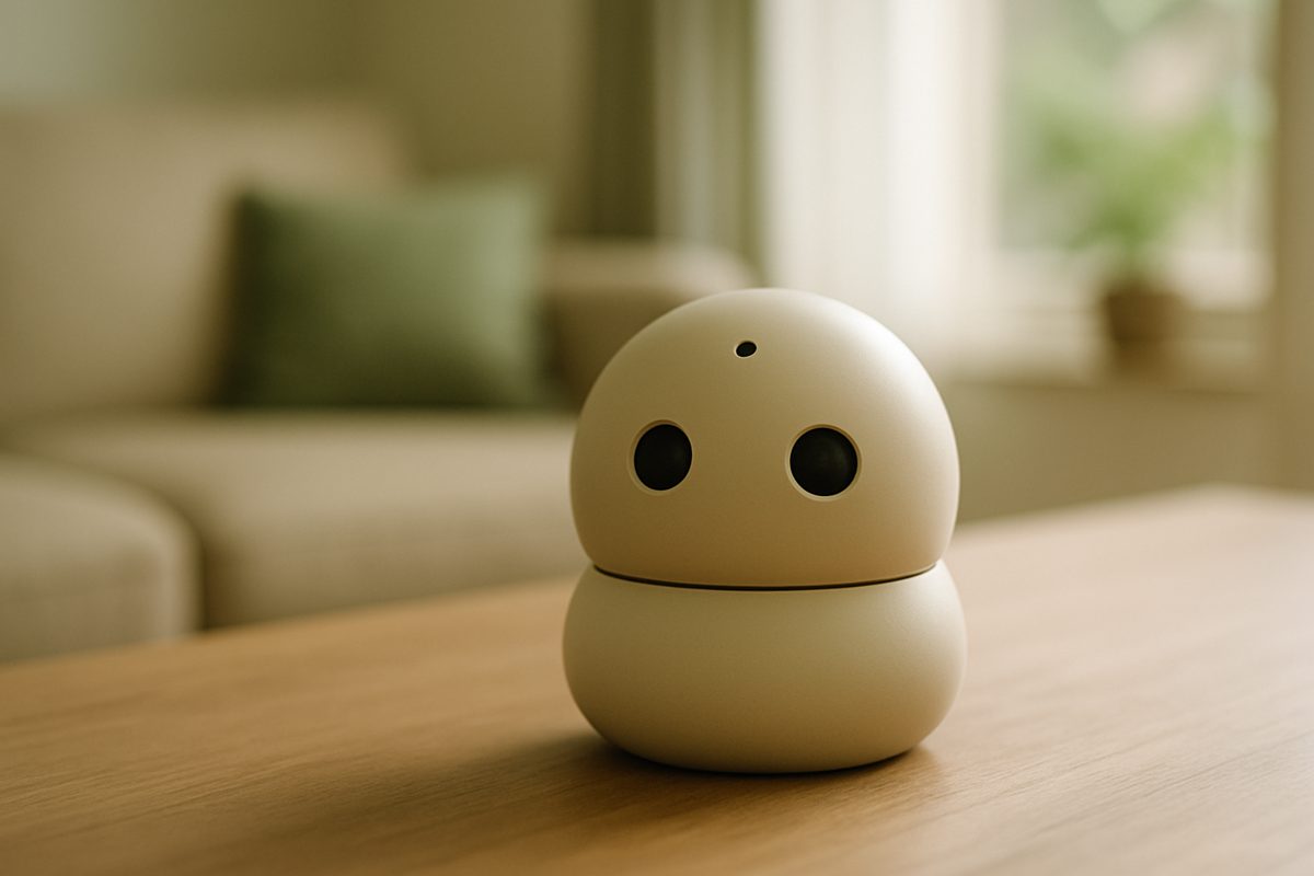 小さなロボットの顔のアップ