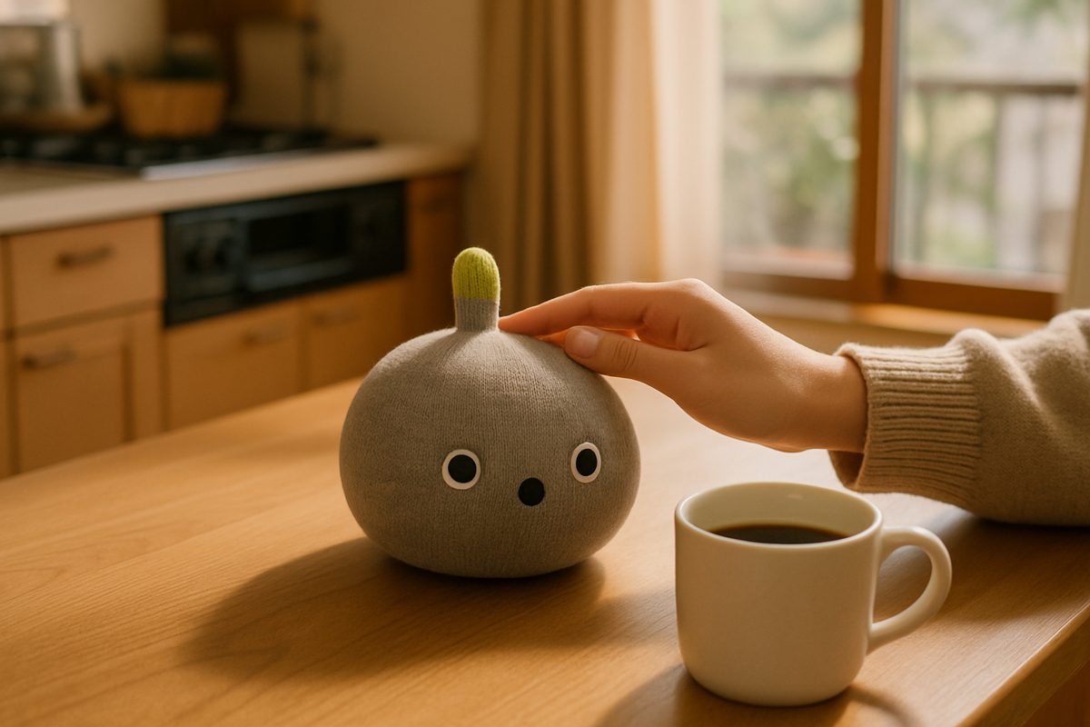 撫でられるロボット