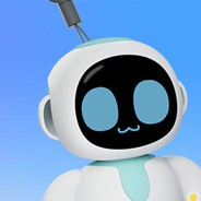 白い体に黒い顔画面を持つ小型ロボットEilikoの正面